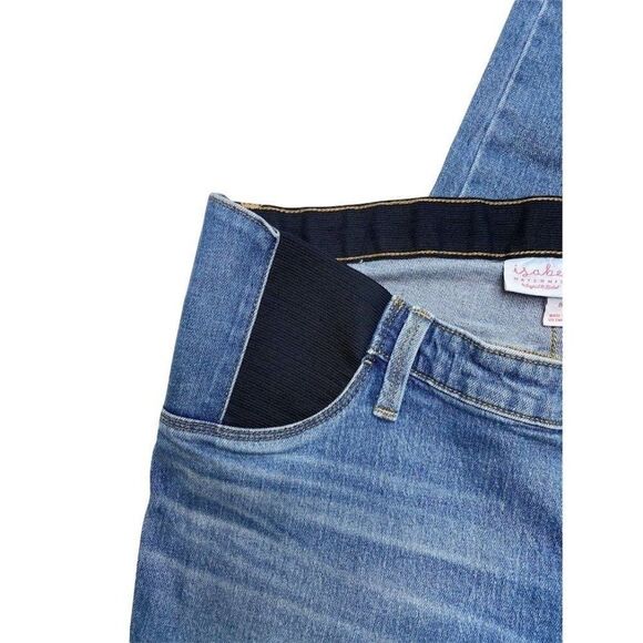 Isabel Maternity Crop Jeans Women's 8 Medium Blue Elastic Expandable-Panel NEW‎ - Picture 2 of 9